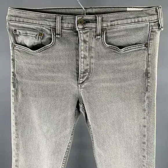 RAG & BONE Size 31 Grey Wash Cotton Blend Skinny Jeans